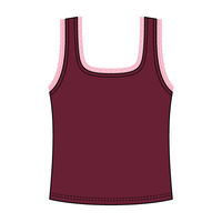 Square Neck Ribbed Tank with Lace Trim and Bow