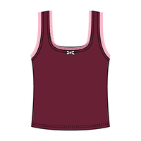Square Neck Ribbed Tank with Lace Trim and Bow