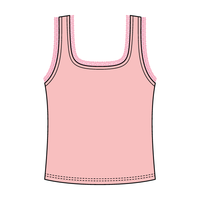 Square Neck Ribbed Tank with Lace Trim and Bow