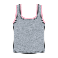 Square Neck Ribbed Tank with Lace Trim and Bow