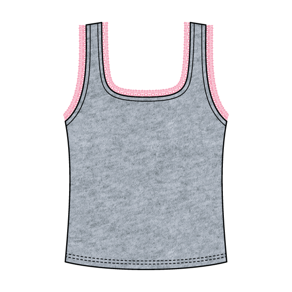 Square Neck Ribbed Tank with Lace Trim and Bow