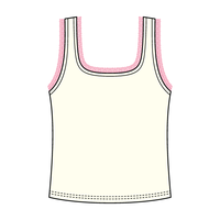 Square Neck Ribbed Tank with Lace Trim and Bow