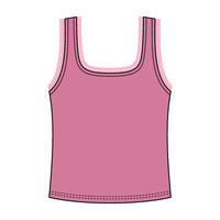 Square Neck Ribbed Tank with Lace Trim and Bow