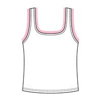 Square Neck Ribbed Tank with Lace Trim and Bow