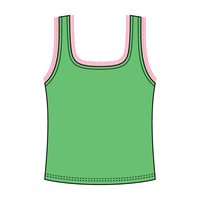 Square Neck Ribbed Tank with Lace Trim and Bow