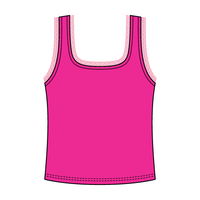 Square Neck Ribbed Tank with Lace Trim and Bow