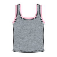Square Neck Ribbed Tank with Lace Trim and Bow