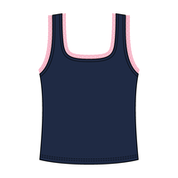 Square Neck Ribbed Tank with Lace Trim and Bow