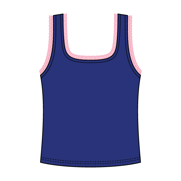 Square Neck Ribbed Tank with Lace Trim and Bow