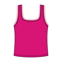 Square Neck Ribbed Tank with Lace Trim and Bow