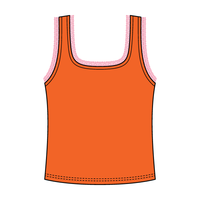 Square Neck Ribbed Tank with Lace Trim and Bow