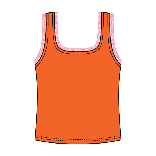 Square Neck Ribbed Tank with Lace Trim and Bow