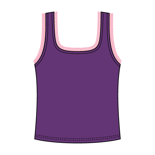 Square Neck Ribbed Tank with Lace Trim and Bow