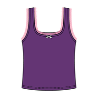 Square Neck Ribbed Tank with Lace Trim and Bow