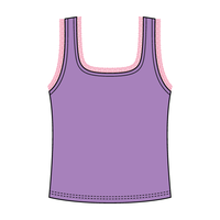 Square Neck Ribbed Tank with Lace Trim and Bow