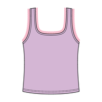 Square Neck Ribbed Tank with Lace Trim and Bow