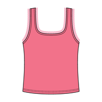 Square Neck Ribbed Tank with Lace Trim and Bow
