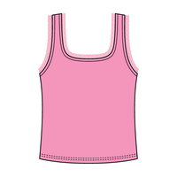 Square Neck Ribbed Tank with Lace Trim and Bow