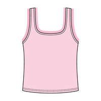 Square Neck Ribbed Tank with Lace Trim and Bow