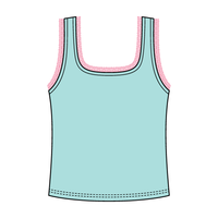 Square Neck Ribbed Tank with Lace Trim and Bow