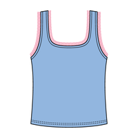Square Neck Ribbed Tank with Lace Trim and Bow
