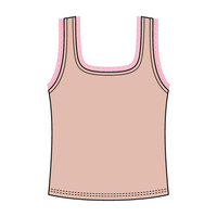 Square Neck Ribbed Tank with Lace Trim and Bow