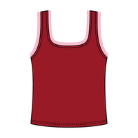 Square Neck Ribbed Tank with Lace Trim and Bow