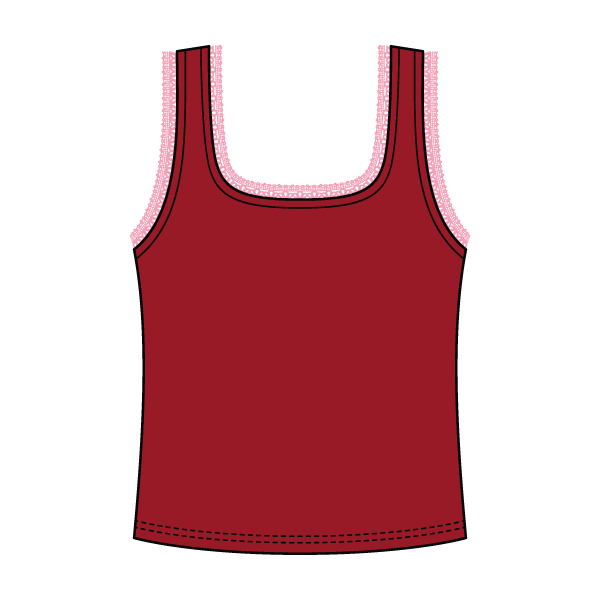 Square Neck Ribbed Tank with Lace Trim and Bow
