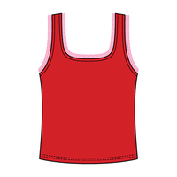 Square Neck Ribbed Tank with Lace Trim
