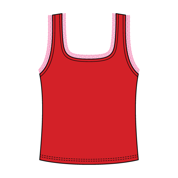 Square Neck Ribbed Tank with Lace Trim