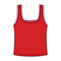 Square Neck Ribbed Tank with Lace Trim