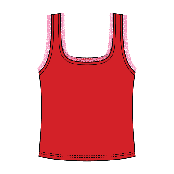 Square Neck Ribbed Tank with Lace Trim