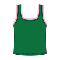 Square Neck Ribbed Tank with Lace Trim