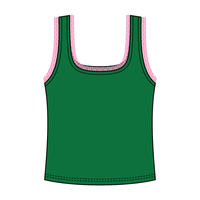 Square Neck Ribbed Tank with Lace Trim