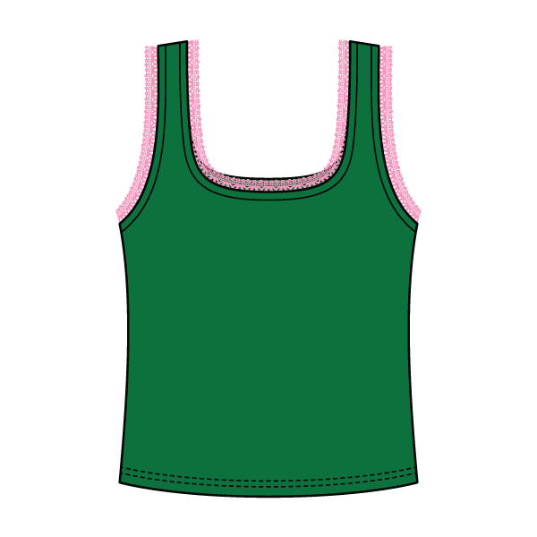 Square Neck Ribbed Tank with Lace Trim