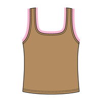 Square Neck Ribbed Tank with Lace Trim