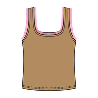 Square Neck Ribbed Tank with Lace Trim
