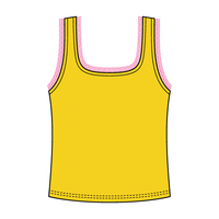 Square Neck Ribbed Tank with Lace Trim
