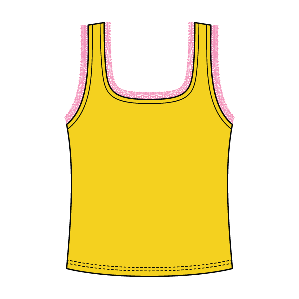 Square Neck Ribbed Tank with Lace Trim