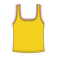Square Neck Ribbed Tank with Lace Trim