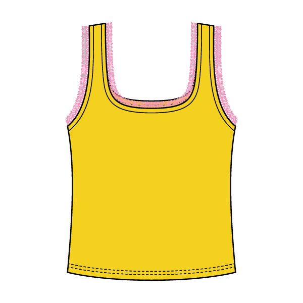Square Neck Ribbed Tank with Lace Trim