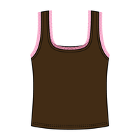 Square Neck Ribbed Tank with Lace Trim
