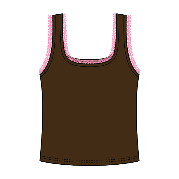 Square Neck Ribbed Tank with Lace Trim