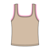 Square Neck Ribbed Tank with Lace Trim