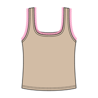 Square Neck Ribbed Tank with Lace Trim