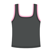 Square Neck Ribbed Tank with Lace Trim
