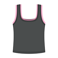 Square Neck Ribbed Tank with Lace Trim