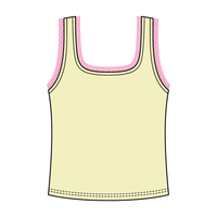Square Neck Ribbed Tank with Lace Trim