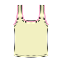 Square Neck Ribbed Tank with Lace Trim