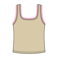 Square Neck Ribbed Tank with Lace Trim